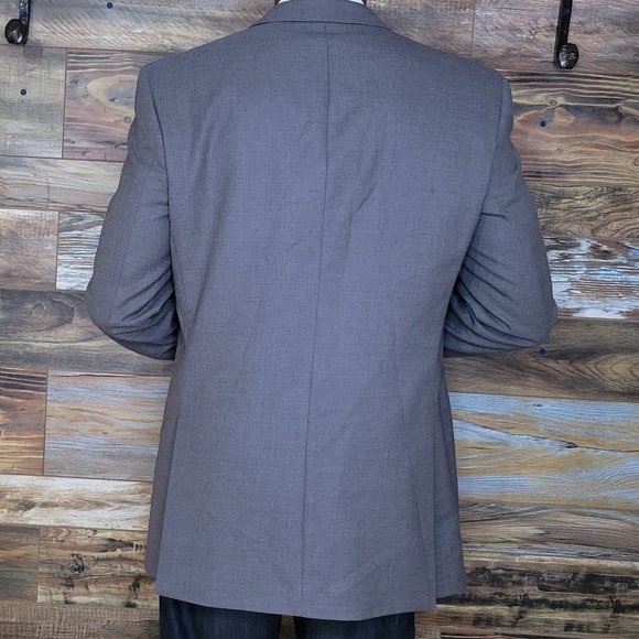 M&S Collection 100% Wool Gray Tailored Fit Double Vented Blazer Sport Jacket 42L - Picture 7 of 10